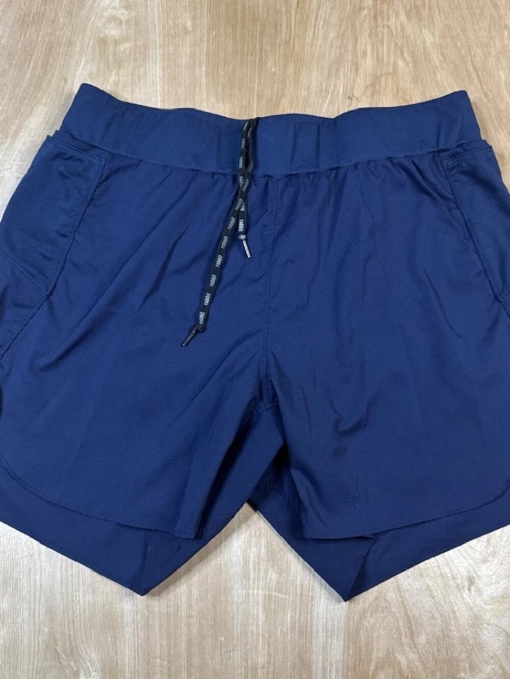 Rabbit Mens Dark Blue Drawstring Running Shorts Size Medium